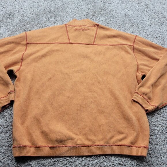 Tommy Bahama Sweater Mens XL Orange Reversible 1/4 Zip - Picture 4 of 9